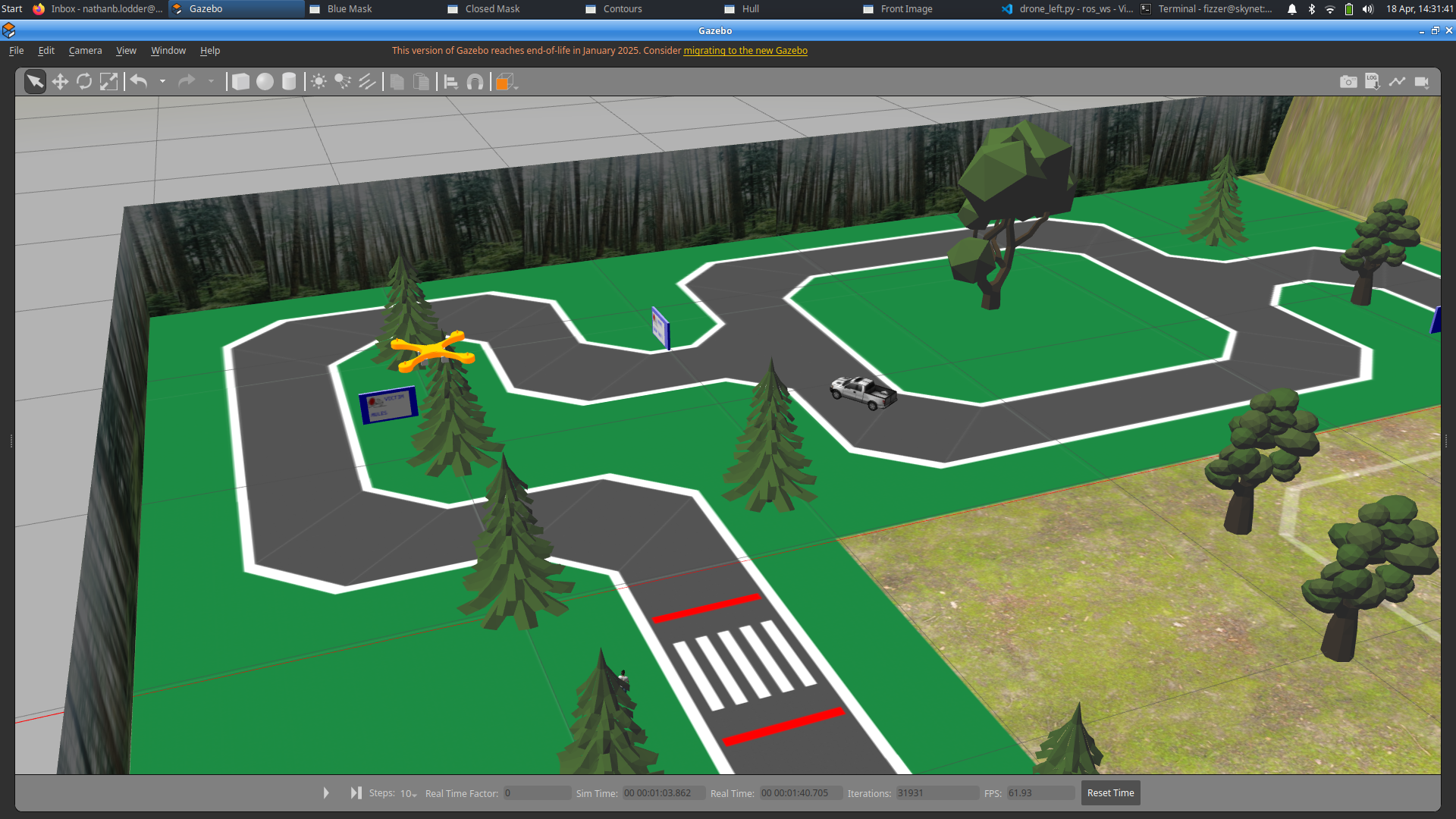 Drone in simulation